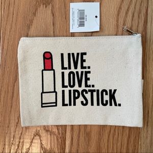 FREE W Purchase Live Love Lipstick Makeup Bag